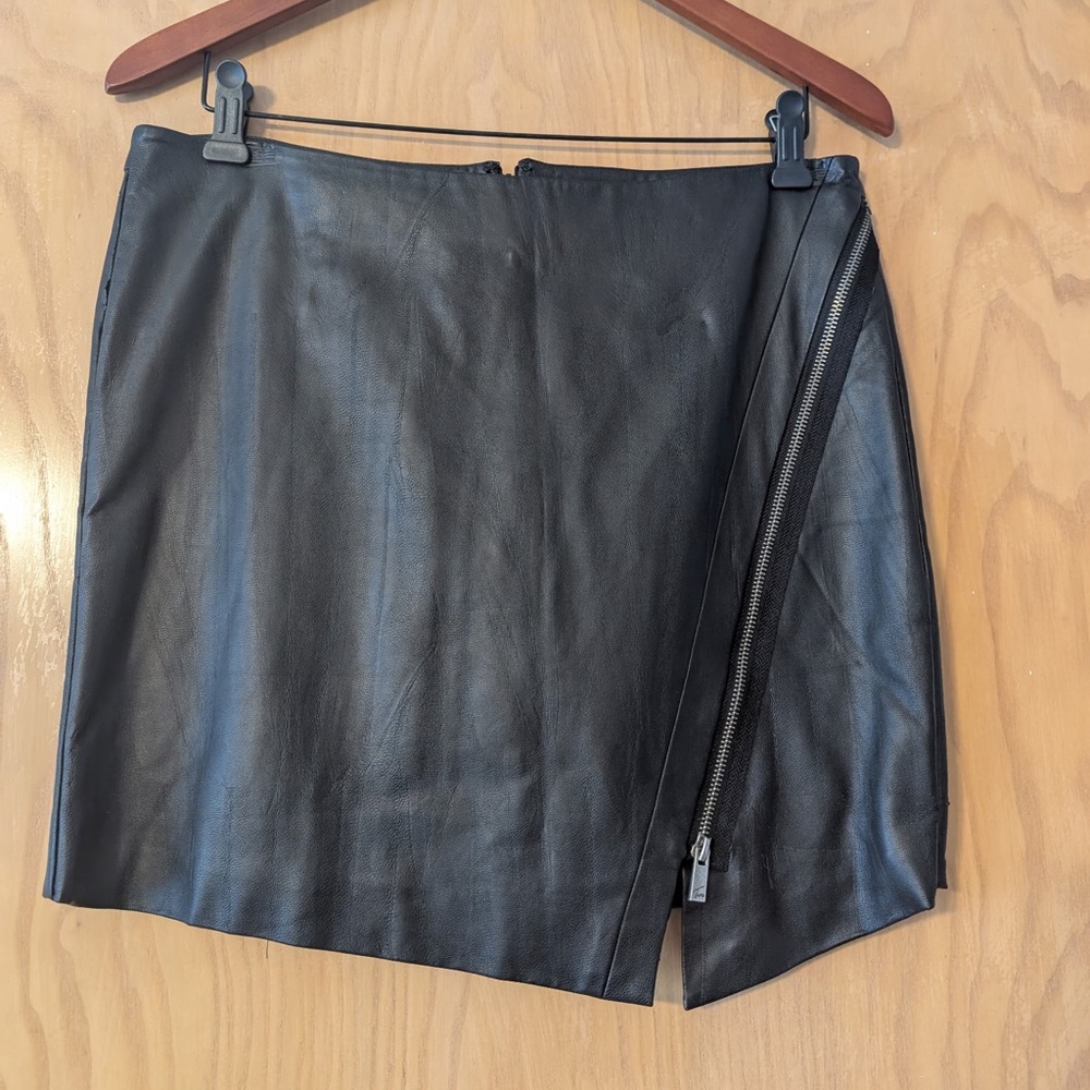 Vince Camuto Black Leather Mini Skirt